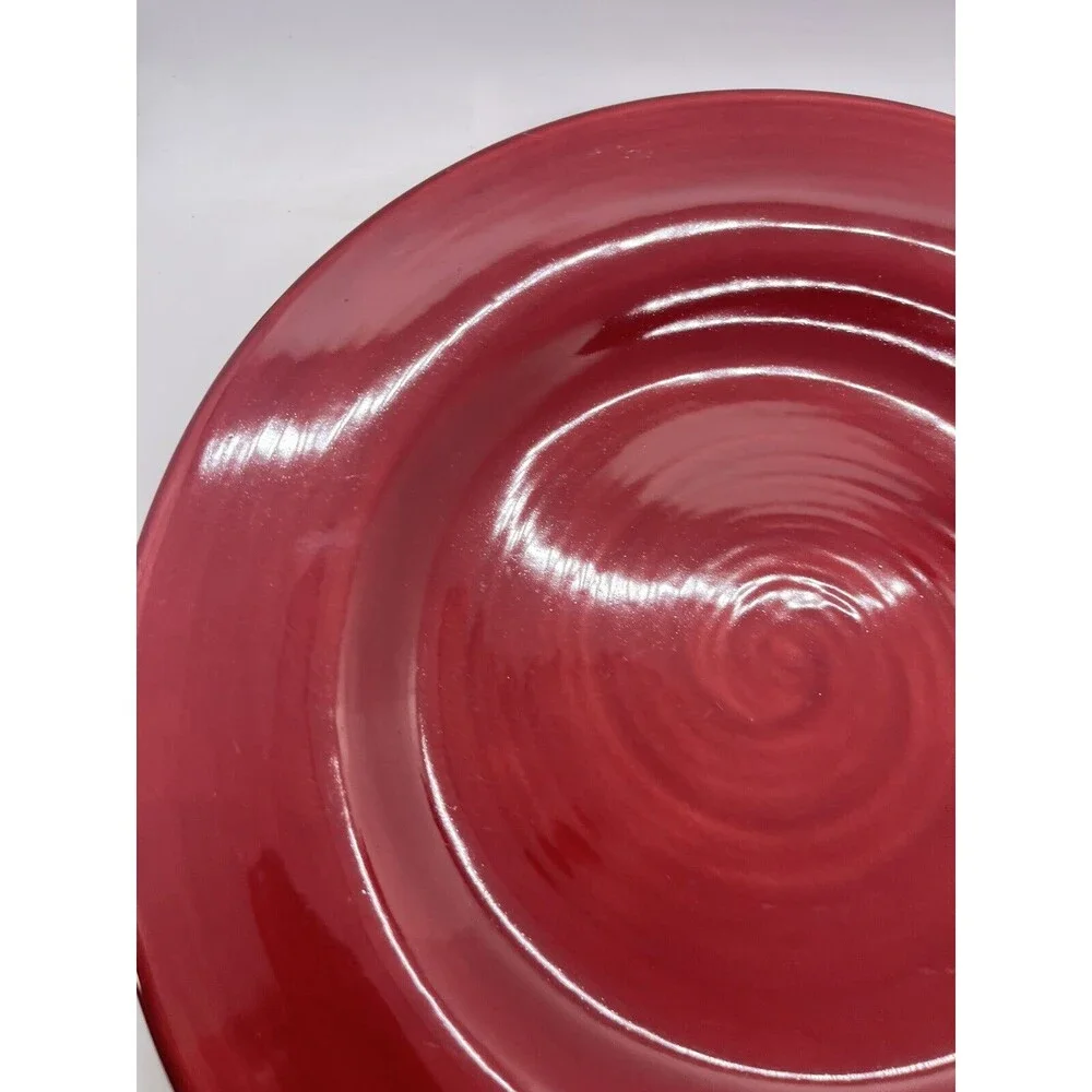 Pottery Barn Sausalito Merlot Red Plate 12.25